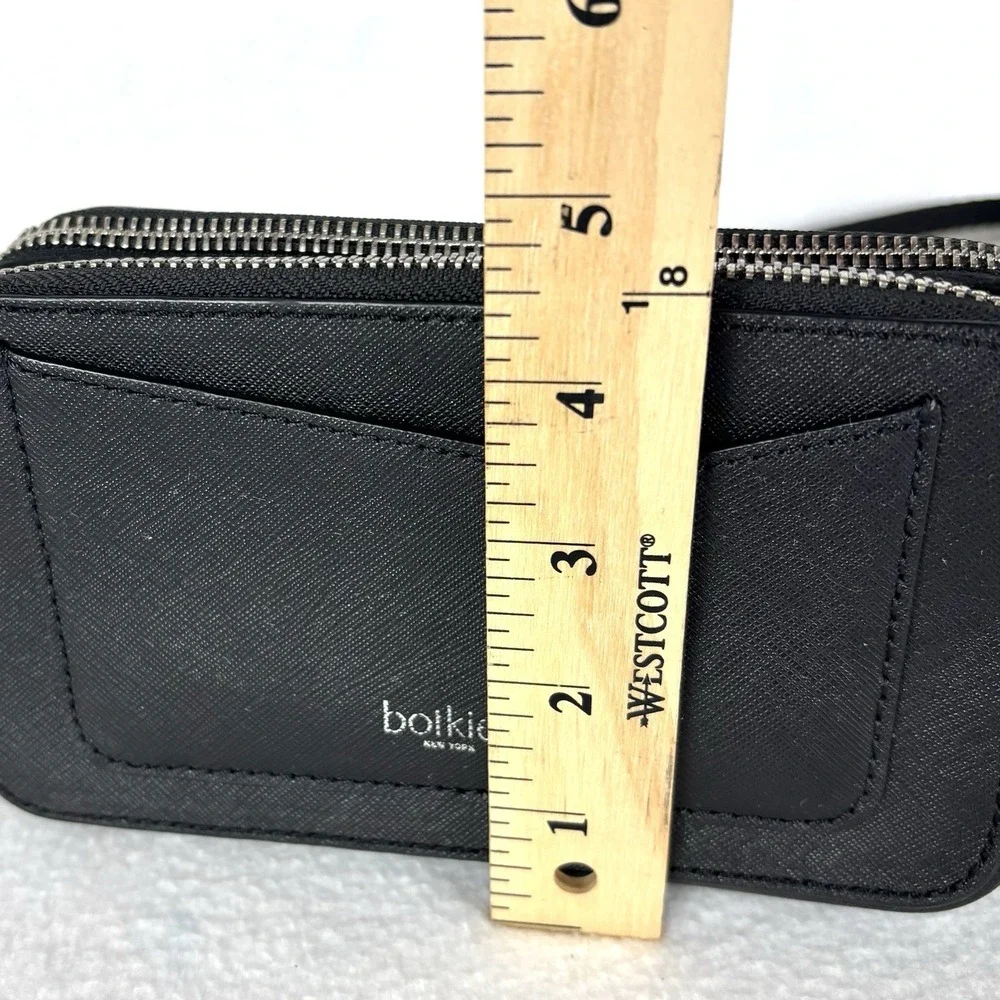 Botkier NY Camera Crossbody Black Leather Suede Bag Purse White Black Gray Strap